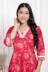 Miravan Womens red Embroidered Anarkali Kurta and Dupatta