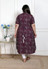 Miravan WOMENS Plus Size Wine Mandarin Neck Floral Printed A Line Party wear Kurta