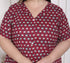 Miravan WOMENS Plus Size Relaxed Fit Red Floral Printed A Line Pure Cotton Kurta