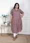 Miravan WOMENS Plus Size Cotton Floral Printed Cream A Line Kurta with Buttons