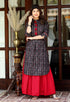 Miravan Womens Black Printed Pure Cotton Kurta With Skirt