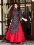 Miravan Womens Black Printed Pure Cotton Kurta With Skirt