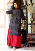 Miravan Womens Black Printed Pure Cotton Kurta With Skirt