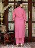 Miravan Womens Pink Floral Printed Cotton Kurta With Palazzo