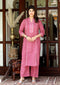 Miravan Womens Pink Floral Printed Cotton Kurta With Palazzo