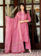 Miravan Womens Pink Straight Floral Printed Kurta and Palazzo With Dupatta Set