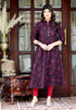 Miravan Womens Maroon Pure Cotton Floral Print Anarkali Kurta