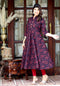 Miravan Womens Maroon Pure Cotton Floral Print Anarkali Kurta