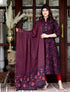 Miravan Womens Maroon Pure Floral Printed Anarkali Kurta With Gold Print Dupatta