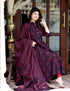 Miravan Womens Maroon Pure Floral Printed Anarkali Kurta With Gold Print Dupatta