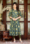 Miravan Womens Green Pure Cotton Floral Printed Anarkali Kurta