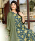Miravan Womens Green Pure Cotton Printed Anarkali Kurta With Gold Print Dupatta