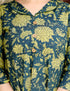 Miravan Womens Green Pure Cotton Floral Printed Anarkali Kurta