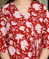 Miravan Womens Red Cotton Floral Printed Anarkali Kurta