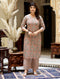 Miravan Womens Brown Pure Cotton Printed Straight Kurta And Palazzo