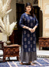 Miravan Womens Blue and Grey Printed Pure Cotton Kurta With Sharara