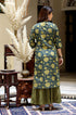 Miravan Womens Green Cotton Floral Straight Kurta and Sharara With Dupatta Set