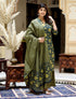 Miravan Womens Green Cotton Floral Straight Kurta and Sharara With Dupatta Set