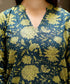 Miravan Womens Green and Yellow Floral Printed Pure Cotton Kurta With Sharara