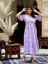 Miravan Womens Levender Floral Printed Anarkali Kurta