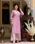 Miravan Womens Pink Cotton Floral Print Straight Kurta And Palazzo Set