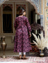 Miravan Womens Maroon Floral Bell Sleeves Anarkali Kurta