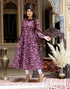 Miravan Womens Maroon Floral Bell Sleeves Anarkali Kurta