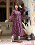 Miravan Womens Maroon Floral Bell Sleeves Anarkali Kurta