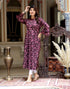 Miravan Womens Maroon Floral Bell Sleeves Anarkali Kurta