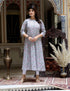 Miravan Womens Blue Floral Printed Anarkali Kurta