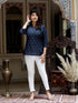 Miravan Womens Blue Printed Indigo Top