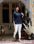 Miravan Womens Blue Printed Indigo Top