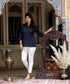 Miravan Womens Blue Printed Indigo Top