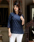 Miravan Womens Blue Printed Indigo Top