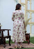 Miravan Womens Pink Floral Print Anarkali Kurta With Palazzo and Dupatta Set