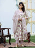 Miravan Womens Pink Floral Print Anarkali Kurta With Palazzo and Dupatta Set