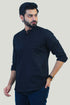 Veshbhoshaa Bluebird Men'S Black Casual Short Kurta