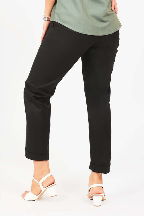 Veshbhoshaa Bluebird Women'S Black Formal Trousers