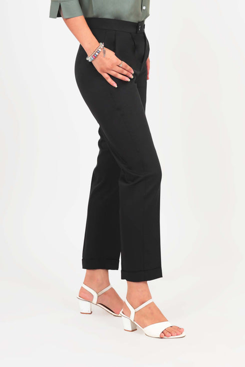 Veshbhoshaa Bluebird Women'S Black Formal Trousers