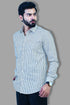 Veshbhoshaa Bluebird Men'S Striped Brown And White Formal Shirt