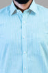 Veshbhoshaa Bluebird Men'S Striped Green And White Formal Shirt