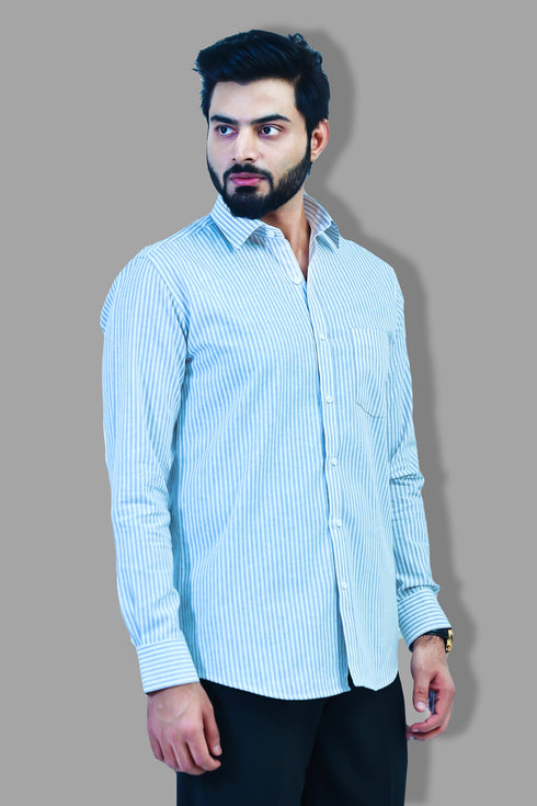 Veshbhoshaa Bluebird Men'S Blue Striped Formal Shirt