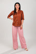 Veshbhoshaa Bluebird Women'S Pink Casual Bell Bottom Trousers