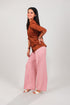 Veshbhoshaa Bluebird Women'S Pink Casual Bell Bottom Trousers
