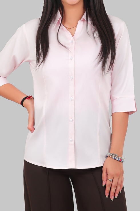 Veshbhoshaa Bluebird Women'S Light Pink Formal Shirt