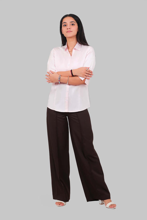 Veshbhoshaa Bluebird Women'S Light Pink Formal Shirt