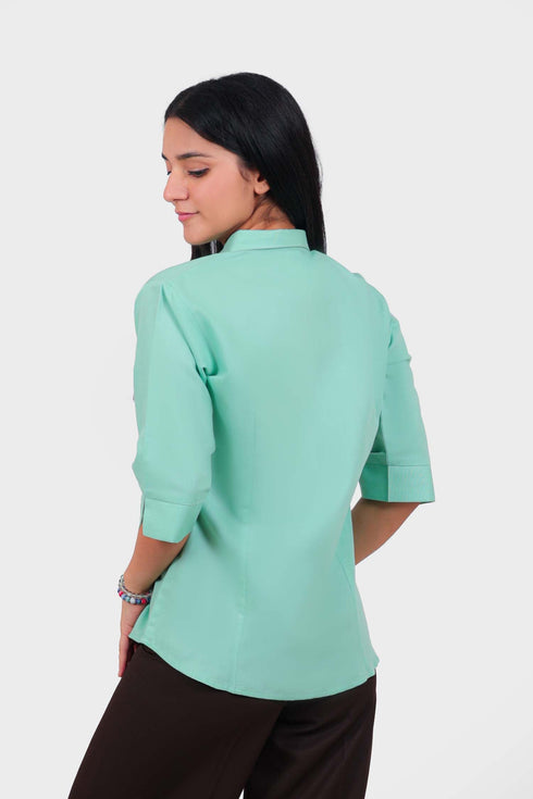 Veshbhoshaa Bluebird Women'S Mint Green Formal Shirt