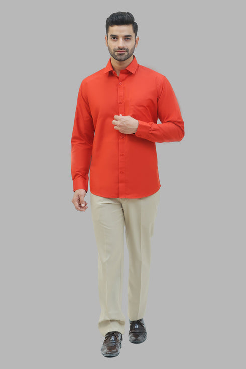 Veshbhoshaa Bluebird Men'S Rust Formal Shirt