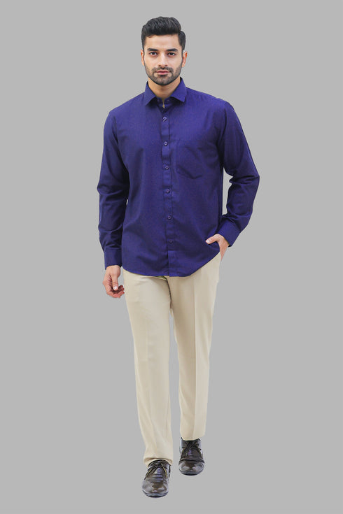Veshbhoshaa Bluebird Men'S Navy Blue Formal Shirt