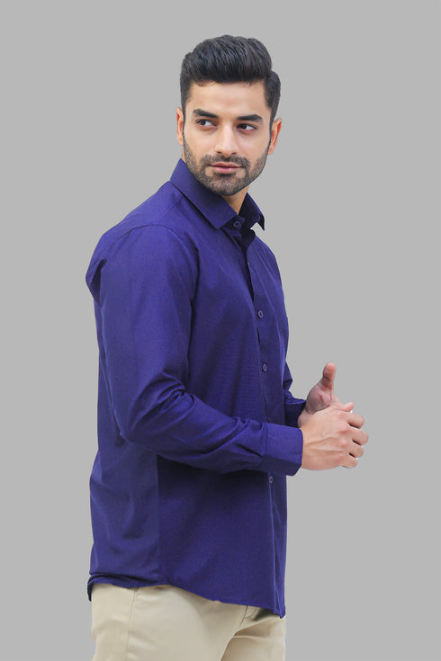Veshbhoshaa Bluebird Men'S Navy Blue Formal Shirt